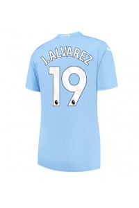 Fotbalové Dres Manchester City Julian Alvarez #19 Dámské Domácí Oblečení 2023-24 Krátký Rukáv